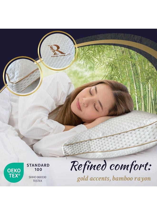 Royal Therapy 2-Pack Queen Memory Foam Pillow, Adjustable Shredded Odor-Free Pillow for Neck & Shoulder Pain Relief, Support for Back, Stomach, Side Sleepers, AirFlowPRO - Image 5